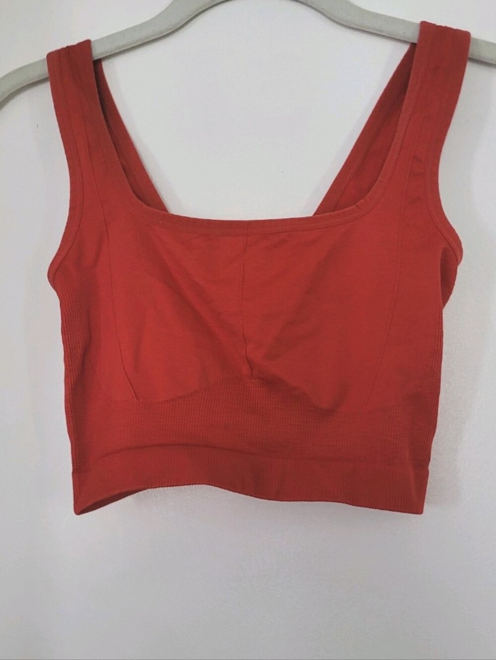 Colsie Red Brallette Ribbed Size Small Pullover Gym Workout Athletic Athleisure